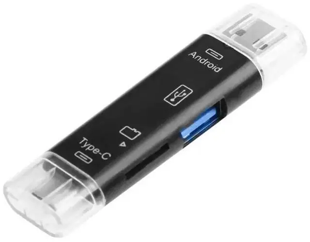 Alt view image 6 of 6 - High Speed Type-C Card Reader Micro USB Type-C Flash Drive Adapter Connector Universal 3 in 1 Combo to Slot TF Card Reader