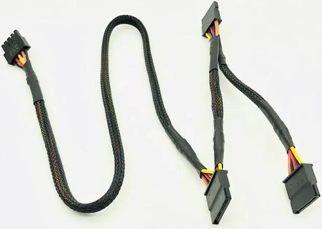 Alt view image 6 of 6 - Black Sleeved 5Pin to 3*SATA Modular Power Supply Cables Adapter PSU SATA Power Cable for OCZ ZT/GreatWall 88CM