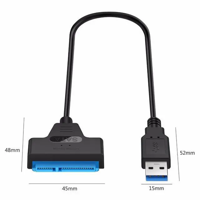 Alt view image 2 of 6 - Adapter SATA III USB 3.0 Cable External Hard Drive USB to Serial ATA 22pin Converter Hard Disk W/ UASP for 2.5" HDD/SSD