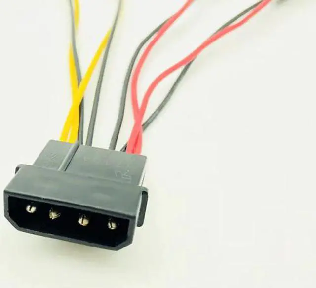 Alt view image 5 of 6 - 5PCS Computer Fan Power Cable 4Pin Molex to Four 3Pin Power Cable Adapter Connector 12v*2 or 5v*2 for CPU PC Case Fan Cables