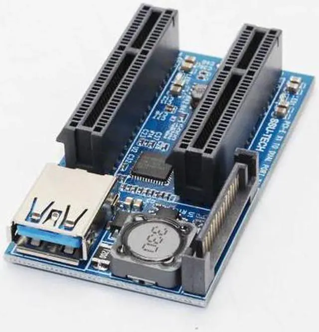 Alt view image 3 of 5 - Computer Cables Connectors PCI Express Extension Cable PCI-E Riser USB 3.0 Cable PCIE Riser USB SATA Adapter for Computer