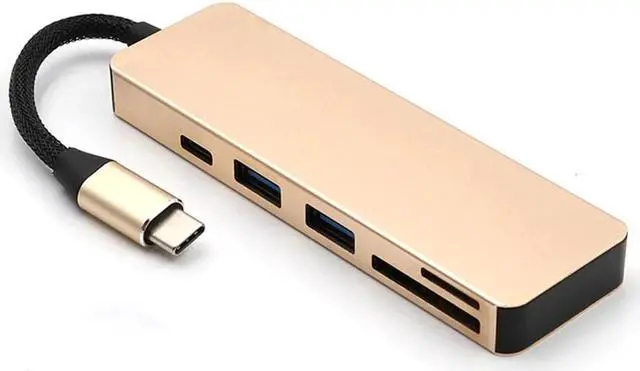 Alt view image 5 of 5 - 5-in-1 USB C Hub Multi-Port Adapter with 1 USB 3.1 Port and 2 USB 3.0 Ports SD TF Card Reader for Type C Devices