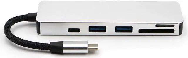 Alt view image 2 of 5 - 5-in-1 USB C Hub Multi-Port Adapter with 1 USB 3.1 Port and 2 USB 3.0 Ports SD TF Card Reader for Type C Devices