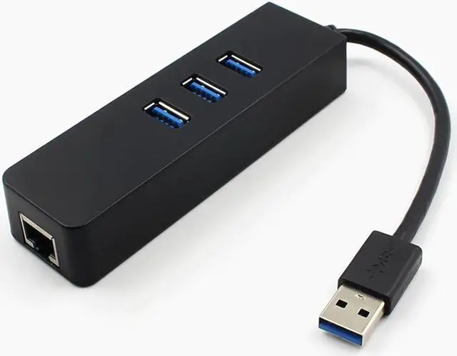 Alt view image 4 of 5 - 3-Port USB 3.0 Hub With RJ45 10/100/1000 Gigat Ethernet Adapter Converter LAN Wired USB Network Adapter For Tablets And More