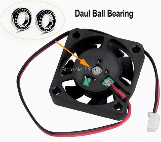 Alt view image 4 of 5 - 2 pcs/lot  Ball Bearing 40mm 4cm 40x40x10mm 2Pin 12V DC Brushless Cooling Cooler Fan