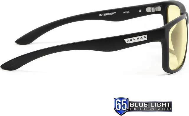 Alt view image 4 of 6 - GUNNAR INTERCEPT Onyx Frame (Amber Lens) Tint 65% Blue Light & 100% UV Protection, INT-00101