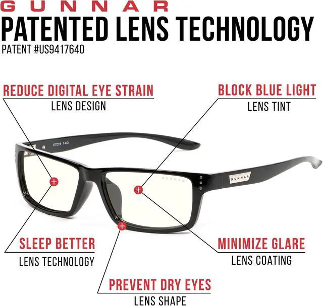 Alt view image 5 of 6 - GUNNAR RIOT Onyx Frame (Clear Lens) Tint 35% Blue Light & 100% UV Protection, RIO-00109
