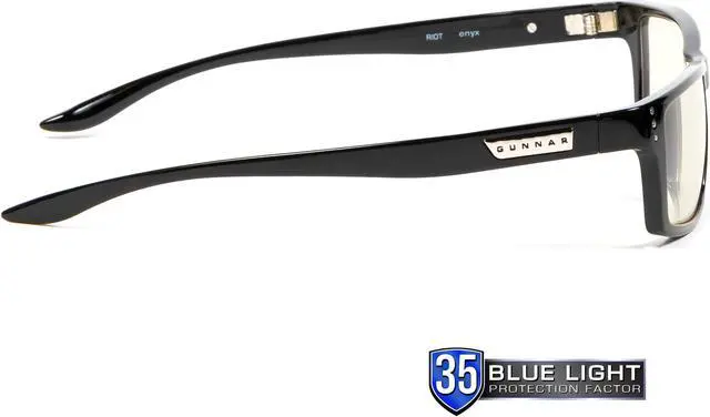 Alt view image 4 of 6 - GUNNAR RIOT Onyx Frame (Clear Lens) Tint 35% Blue Light & 100% UV Protection, RIO-00109