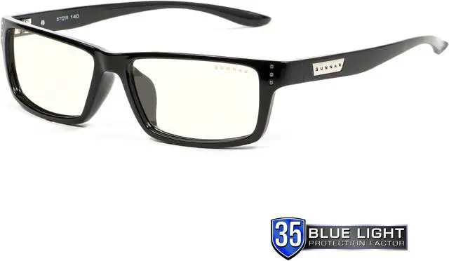 Main image of GUNNAR RIOT Onyx Frame (Clear Lens) Tint 35% Blue Light & 100% UV Protection, RIO-00109