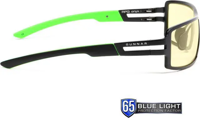 Alt view image 2 of 7 - GUNNAR RPG Razer Edition, Precision Gaming Glasses with Gunnar Focus, Onyx Frames, Amber Lens, 65% Blue Light and 100% UV Protection, RZR-30001