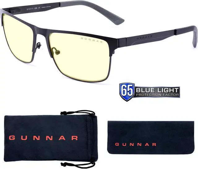 Alt view image 3 of 5 - GUNNAR PENDLETON Computer Glasses Slate Frame (Amber Lens) Tint 65% Blue Light & 100% UV Protection, PEN-09501