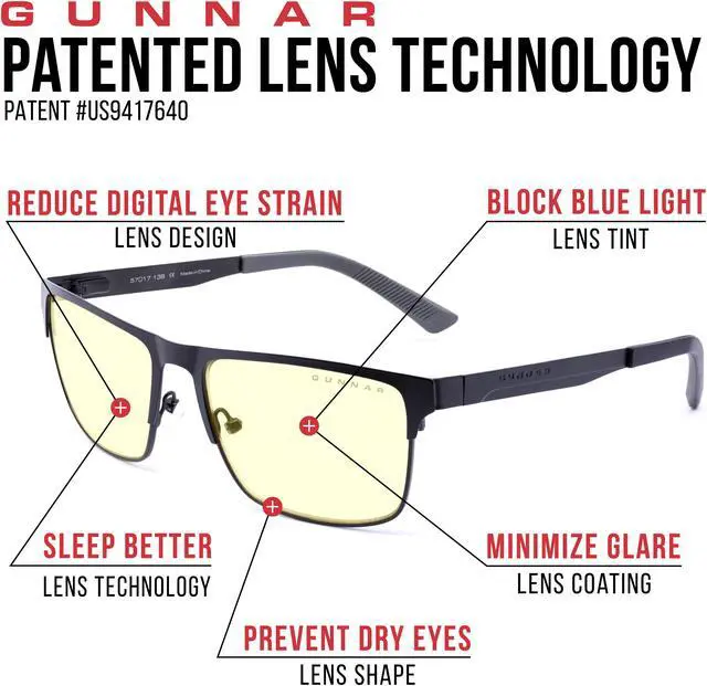Alt view image 4 of 5 - GUNNAR PENDLETON Computer Glasses Slate Frame (Amber Lens) Tint 65% Blue Light & 100% UV Protection, PEN-09501