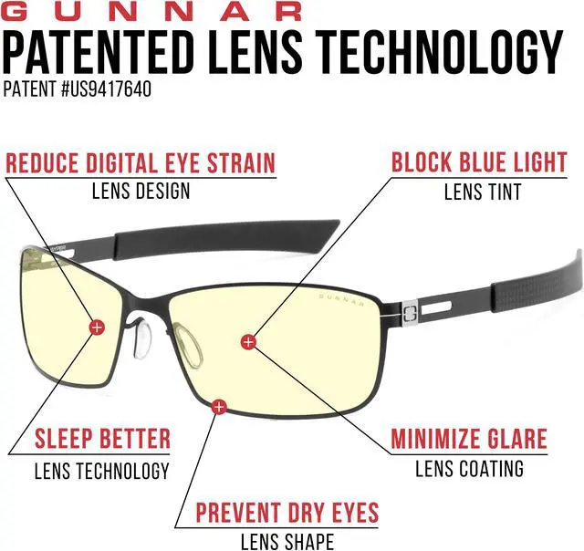 Alt view image 4 of 6 - GUNNAR VAYPER Computer Glasses Onyx Frame (Amber Lens) Tint 65% Blue Light & 100% UV Protection, VAY-00101