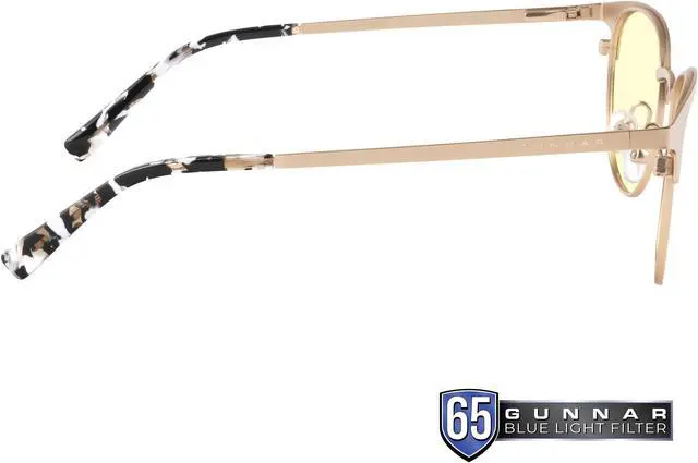 Alt view image 3 of 11 - Gunnar Apex, Protective Computer Glasses with Gunnar Focus, Gold/Marble Frames, Amber Lens, 65% Blue Light and 100% UV Protection, APX-11401
