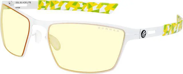 Alt view image 2 of 5 - Gunnar ESL Blade Lite, Gaming Glasses with Natural Focus, White Frames, Amber Lens, 65% Blue Light and 100% UV protection, ESL-30106