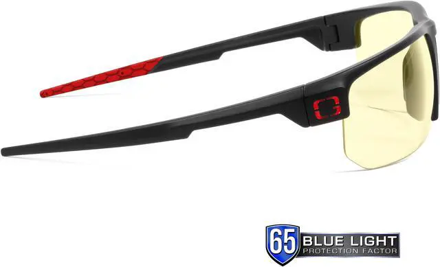 Alt view image 2 of 8 - Gunnar Torpedo Gaming Glasses with interchangeable lens for Gaming and Sunlight, Onyx Frames, Amber & Sun Lenses, 65% Blue Light and 100% UV Protection, TR3-00101