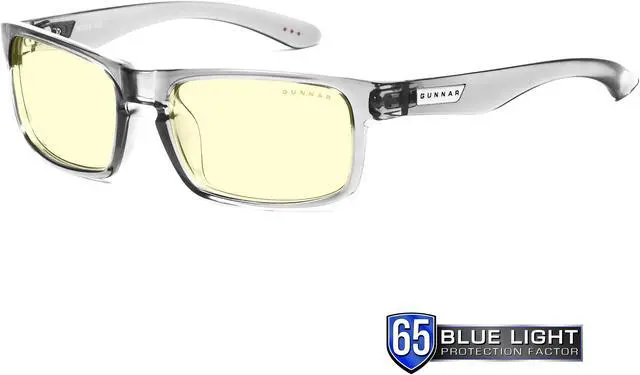 Main image of Gunnar Enigma Computer Glasses with Gunnar Focus, Smoke transparent Frames, Amberr Lens, 65% Blue Light and 100% UV Protection, ENI-06701