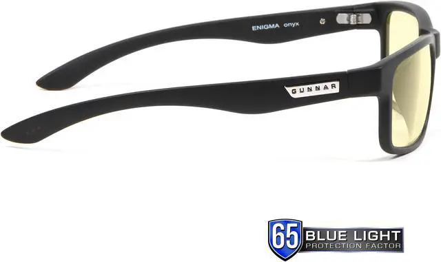 Alt view image 4 of 7 - GUNNAR ENIGMA Computer Glasses Onyx Frame (Amber Lens) Tint 65% Blue Light & 100% UV Protection, ENI-00101