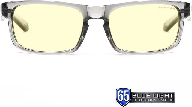 Alt view image 2 of 8 - Gunnar Enigma Computer Glasses with Gunnar Focus, Smoke transparent Frames, Amberr Lens, 65% Blue Light and 100% UV Protection, ENI-06701