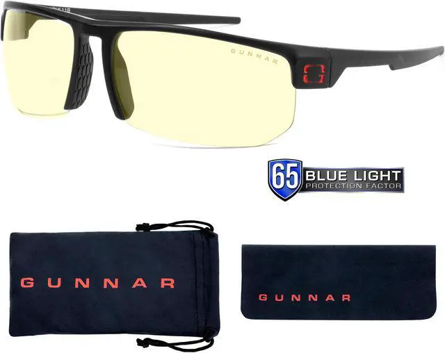 Alt view image 2 of 6 - GUNNAR TORPEDO Gaming Glasses Onyx Frame (Amber Lens) Tint 65% Blue Light & 100% UV Protection, TOR-00101