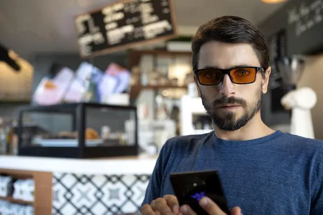 Alt view image 5 of 9 - Gunnar Vertex, Precision Gaming Eyewear with Gunnar Focus, Onyx Frames, Amber Max Lens for late night gaming and improved sleep, 98% Blue Light and 100% UV Protection, VER-00112