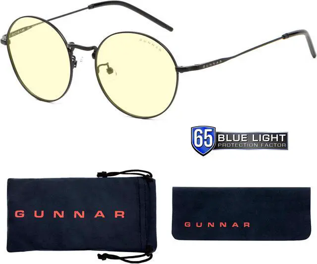 Alt view image 2 of 5 - GUNNAR ELLIPSE Computer Glasses Onyx Frame (Amber Lens) Tint 65% Blue Light & 100% UV Protection, ELL-00101