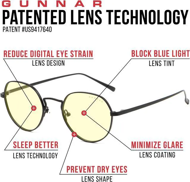 Alt view image 5 of 9 - Gunnar Infinite Gaming and Computer Eyewear/Infinite, Amber Tint - Patented Lens, Reduce Digital Eye Strain