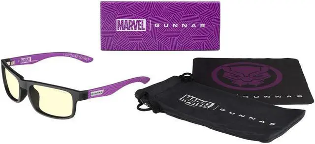 Alt view image 2 of 4 - Gunnar Enigma, Marvel Black Panther Edition with GUNNAR-Focus, Amber Lens, 65% Blue Light and 100% UV Protection, ENI-12101