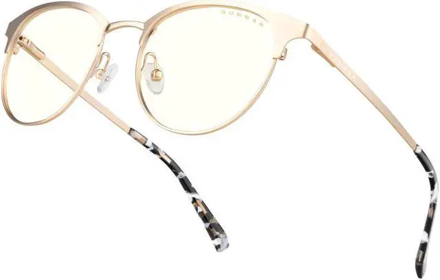 Alt view image 2 of 4 - Gunnar Apex, Protective Computer Glasses with Gunnar Focus, Gold/Marble Frames, Clear Lens, 35% Blue Light and 100% UV Protection, APX-11409