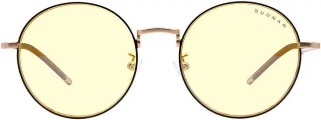 Main image of Gunnar Ellipse Computer Eyewear with GUNNAR-Focus, Black/Gold Frame, Amber Lens, 65% Blue Light and 100% UV Protection, ELL-10901