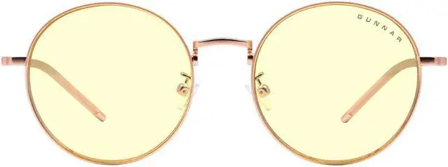 Main image of Gunnar Ellipse Computer Eyewear with GUNNAR-Focus, Rose Gold Frame, Amber Lens, 65% Blue Light and 100% UV Protection, ELL-10701