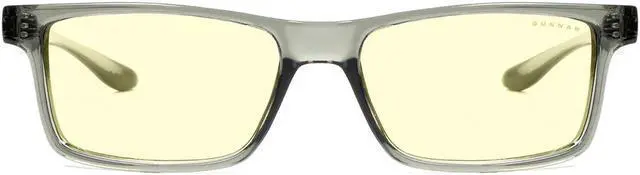 Main image of Gunnar Vertex Reading Glasses, Eyewear with +1.0 Lens Power, Grey Crystal Frames, Amber Lens, 65% Blue Light and 100% UV Protection, VER-06701-1.0
