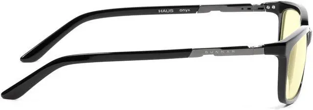 Alt view image 3 of 4 - Gunnar Haus Reading Glasses, Eyewear with +1.0 Lens Power, Onyx Frames, Amber Lens, 65% Blue Light and 100% UV Protection, HAU-00101-1.0