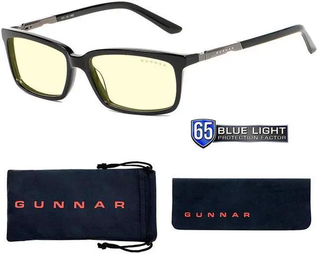 Alt view image 2 of 4 - Gunnar Haus Reading Glasses, Eyewear with +2.0 Lens Power, Onyx Frames, Amber Lens, 65% Blue Light and 100% UV Protection, HAU-00101-2.0