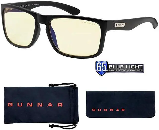 Alt view image 2 of 4 - Gunnar Intercept Reading Glasses, Eyewear with +1.5 Lens Power, Onyx Frames, Amber Lens, 65% Blue Light and 100% UV Protection, INT-00101-1.5