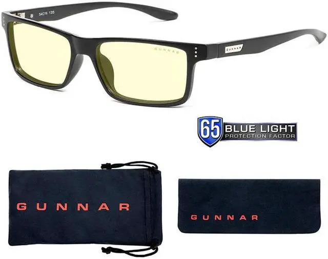 Alt view image 2 of 4 - Gunnar Vertex Reading Glasses, +1.50 Lens Power, Onyx Frames, Amber Lens, 65% Blue Light and 100% UV Protection, VER-00101-1.5