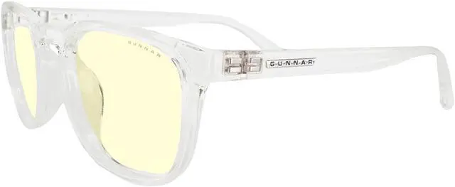 Alt view image 3 of 3 - Gunnar Oakland Eyewear, Gunnar-Focus, Crystal Frame, Amber Lens, 65% Blue Light and 100% UV Protection, OAK-07601