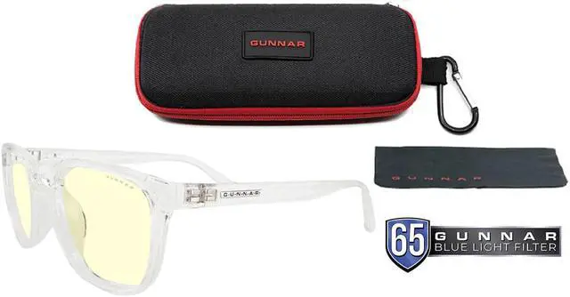Alt view image 2 of 3 - Gunnar Oakland Eyewear, Gunnar-Focus, Crystal Frame, Amber Lens, 65% Blue Light and 100% UV Protection, OAK-07601