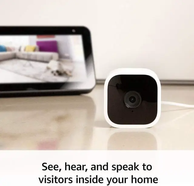 Alt view image 3 of 20 - Blink Mini Compact indoor plug-in smart security camera 1080 HD video motion detection Works with Alexa – 1 camera White