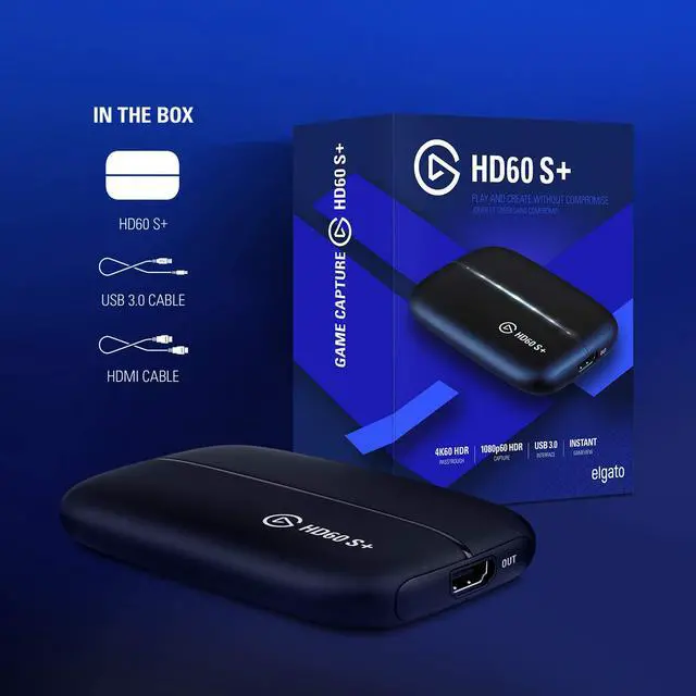 Alt view image 7 of 20 - Elgato HD60 S+, External Capture Card, Stream and Record in 1080p60 HDR10 or 4K60 HDR10 with ultra-low latency on PS5, PS4/Pro, Xbox Series X/S, Xbox One X/S, in OBS and more, works with PC and Mac