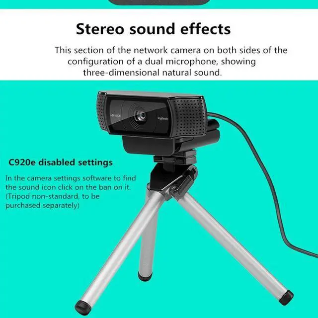 Alt view image 4 of 6 - Logitech C920e hd Webcam Video Chat Recording Usb Camera HD Smart 1080p Web Camera for Computer Logitech C920 upgrade version