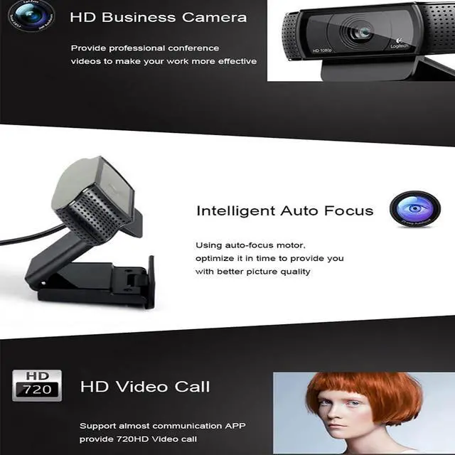 Alt view image 2 of 6 - Logitech C920e hd Webcam Video Chat Recording Usb Camera HD Smart 1080p Web Camera for Computer Logitech C920 upgrade version
