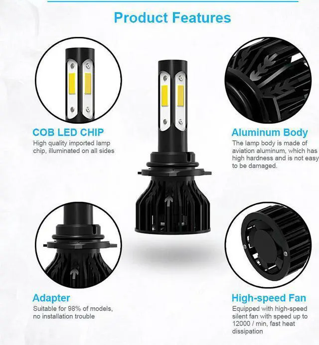 Alt view image 4 of 6 - For Honda Accord 2006-2009 2010 2011 2012 Led Headlight HighLowFog Light Bulbs