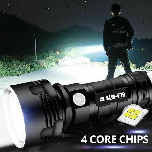 Main image of LED Flashlight USB Tactical Torch Camping Waterproof Gift set