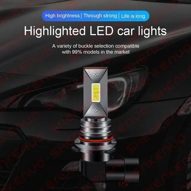 Alt view image 2 of 6 - 4pcs 9005+9006 LED Combo Headlight Kit  COB 440W High  Low Beam Light Bulbs