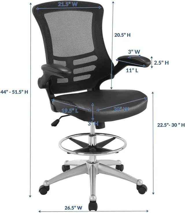 Alt view image 10 of 20 - Attainment Vinyl Drafting Stool in Black