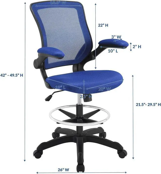 Alt view image 8 of 20 - Veer Drafting Stool in Blue