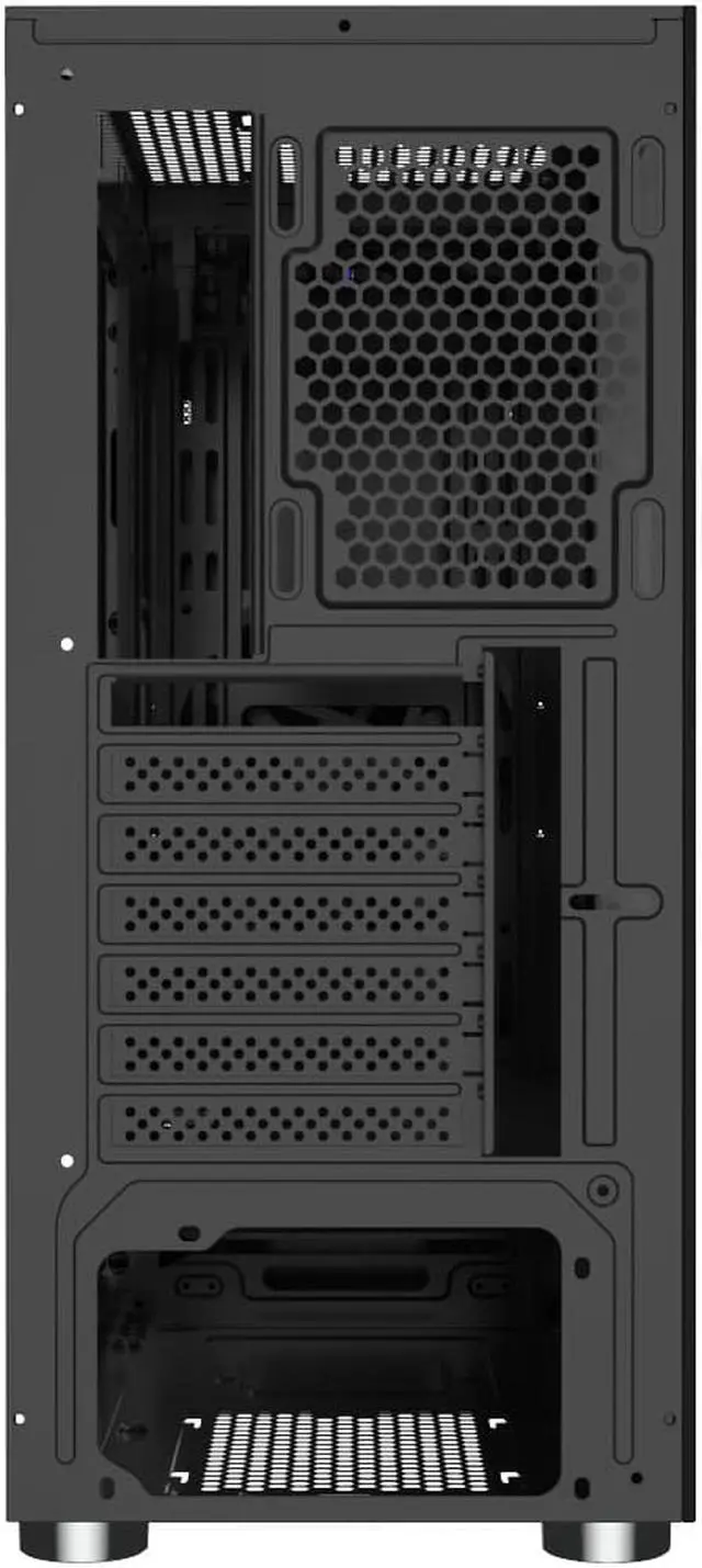 Alt view image 5 of 6 - Montech FIGHTER 400 ATX Mid-Tower Computer Gaming Case /High-Airflow, Pre-Installed Blue Fan, Tempered Glass Window, Mesh Side Front Panel, Magnetic Dust Filter/ ATX, MicroATX, Mini-ITX