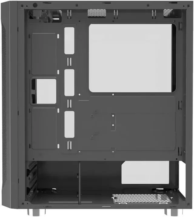 Alt view image 4 of 6 - Montech FIGHTER 400 ATX Mid-Tower Computer Gaming Case /High-Airflow, Pre-Installed Blue Fan, Tempered Glass Window, Mesh Side Front Panel, Magnetic Dust Filter/ ATX, MicroATX, Mini-ITX