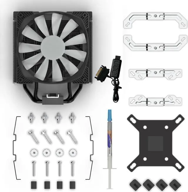 Alt view image 7 of 7 - Montech AIR COOLER 210, 210W TDP, ARGB CPU Cooler, Massive Cooling Power, Six Heat Pipes, All Black
